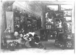 Anonymous, Gallery Interior with Personifications of Pictura and Disegno